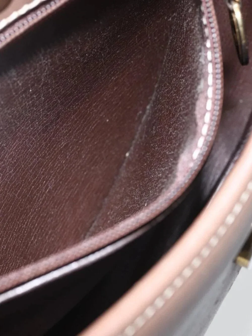 Christian Dior Shoulder Bag Leather Brown Gold Auth 151731 - Picture 14 of 16